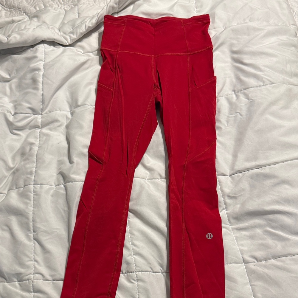 lululemon athletica Bright Red Workout Leggings